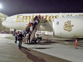 Dubai airport at night