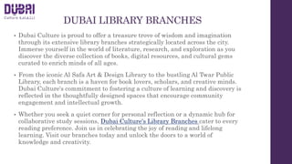 DUBAI LIBRARY BRANCHES | PPT