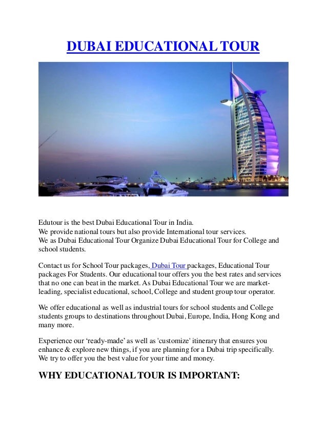 Dubai Educational Tour College Tour Educational Tour