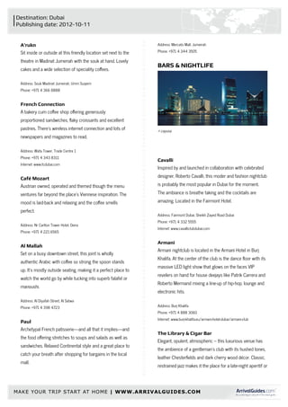 MAKE YOUR TRIP START AT HOME | WWW.ARRIVALGUIDES.COM
 