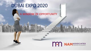 DUBAI EXPO 2020
A WINDOW OF OPPORTUNITY
 
