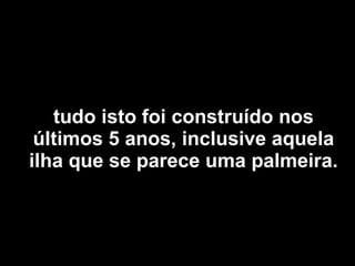 tudo isto foi construído nos últimos 5 anos, inclusive aquela ilha que se parece uma palmeira. 