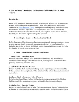 Dubai Attraction Ticket  PDF