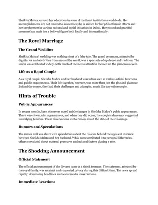 Dubai Princess Sheikha Mahra Shocking Divorce Announcement.pdf