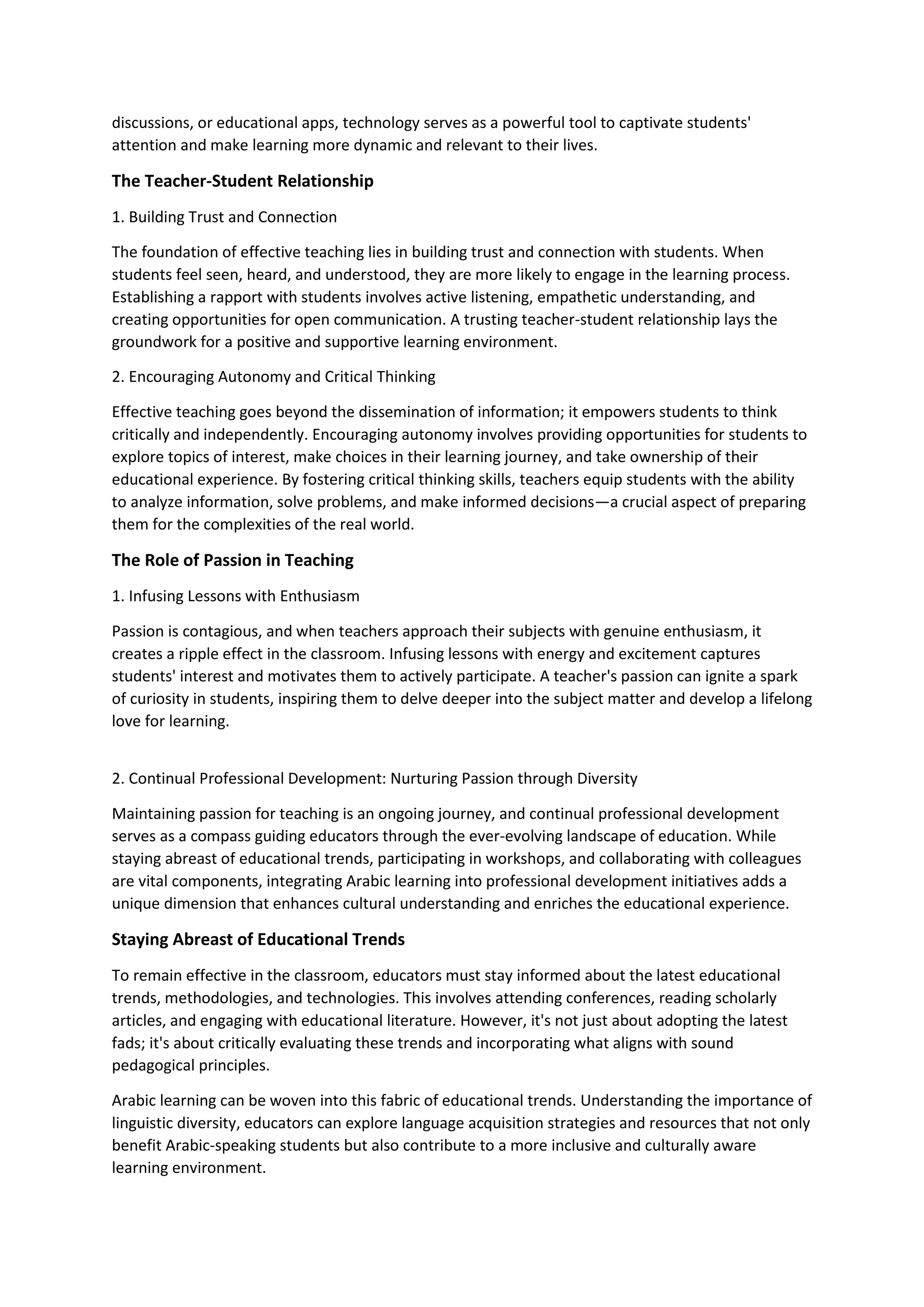 The Art of Effective Teaching: Creating an Inspiring Learning ...