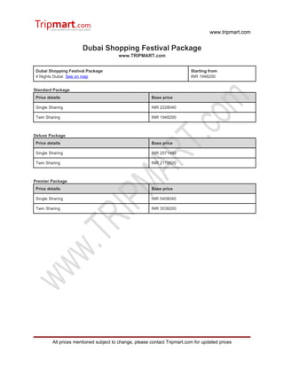 Dubai shopping festival package