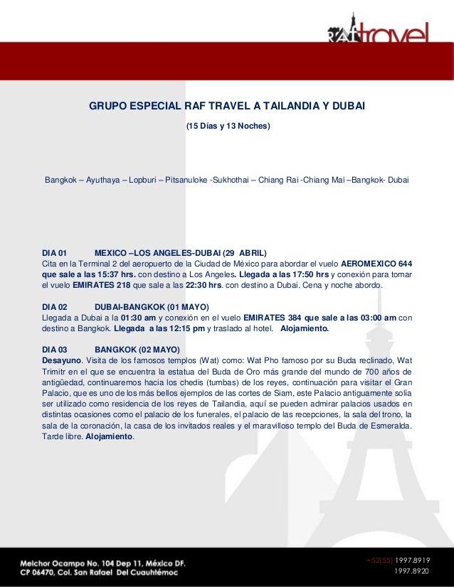 Itinerario Dubai - Tailandia
