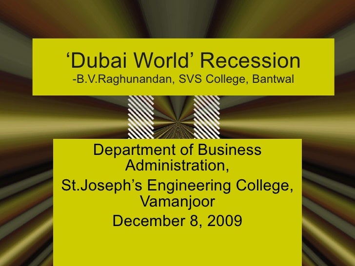 Dubai World Recession