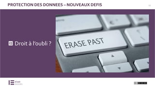 11PROTECTION DES DONNEES – NOUVEAUX DEFIS
Droit à l’oubli ?
 