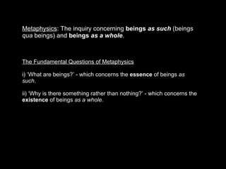 metaphysics detailed presentation for classroom instruction | PPT