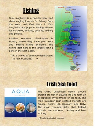 Fishing
Dun Laoghaire is a popular boat and
shore angling location for fishing. Both
the West and East Piers in Dun
Laogha...