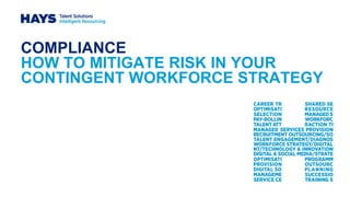 COMPLIANCE
HOW TO MITIGATE RISK IN YOUR
CONTINGENT WORKFORCE STRATEGY
 