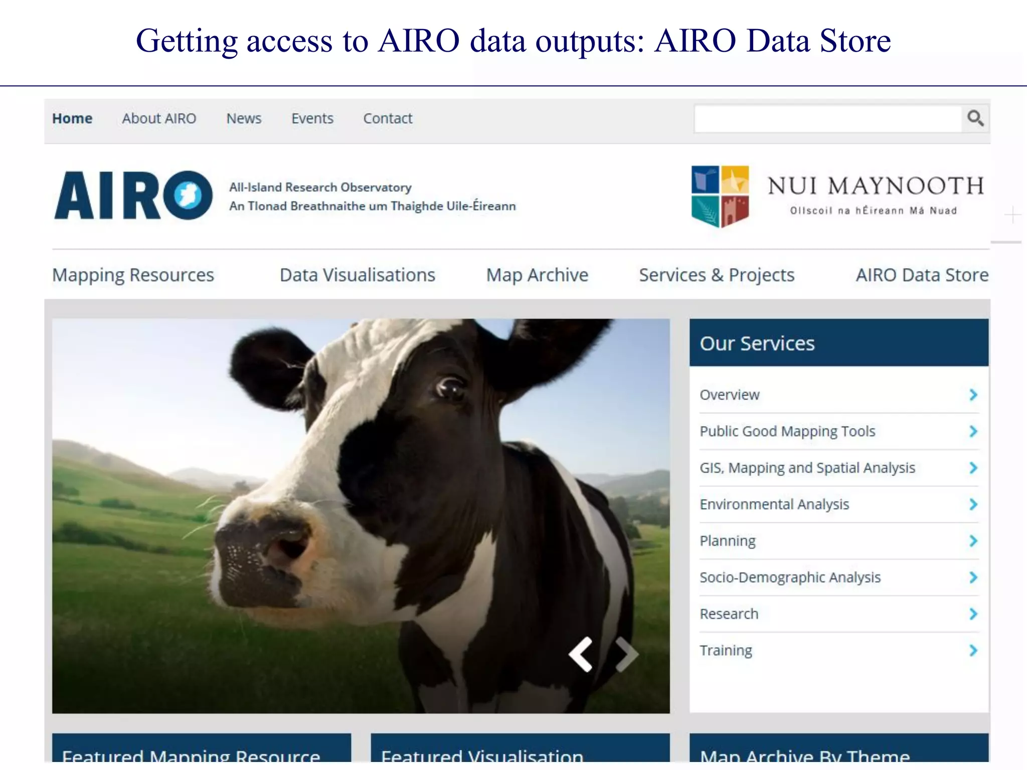 Getting access to AIRO data outputs: AIRO Data Store
 