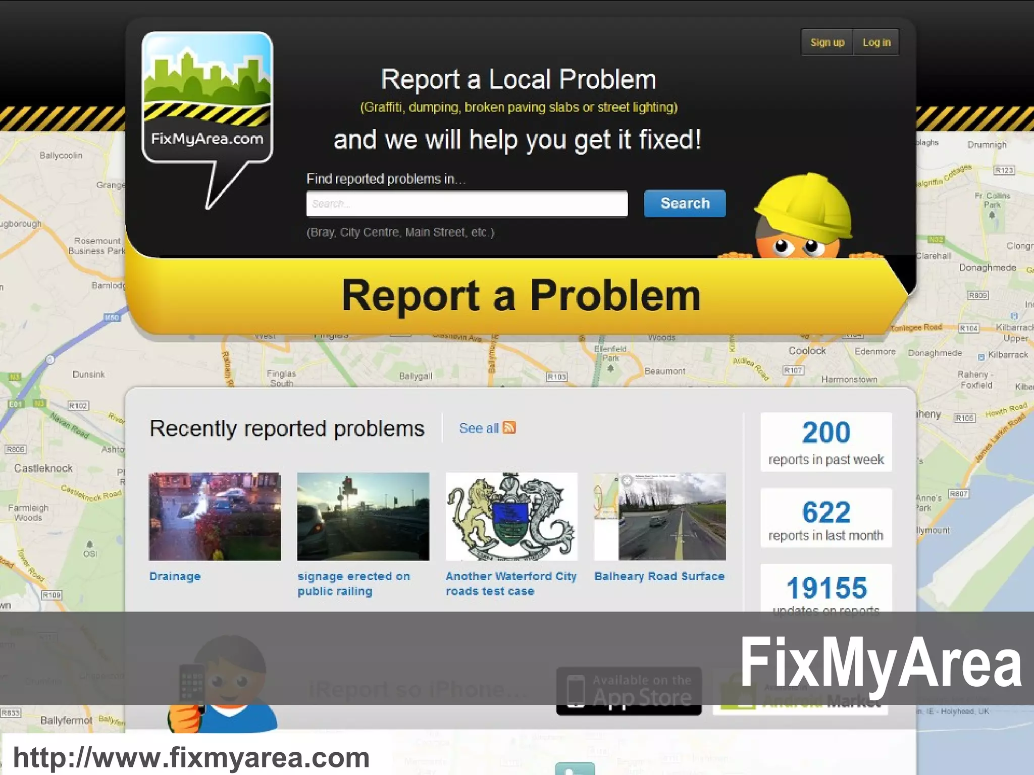 FixMyArea
http://www.fixmyarea.com   supporting data-driven innovation in the Dublin region
 