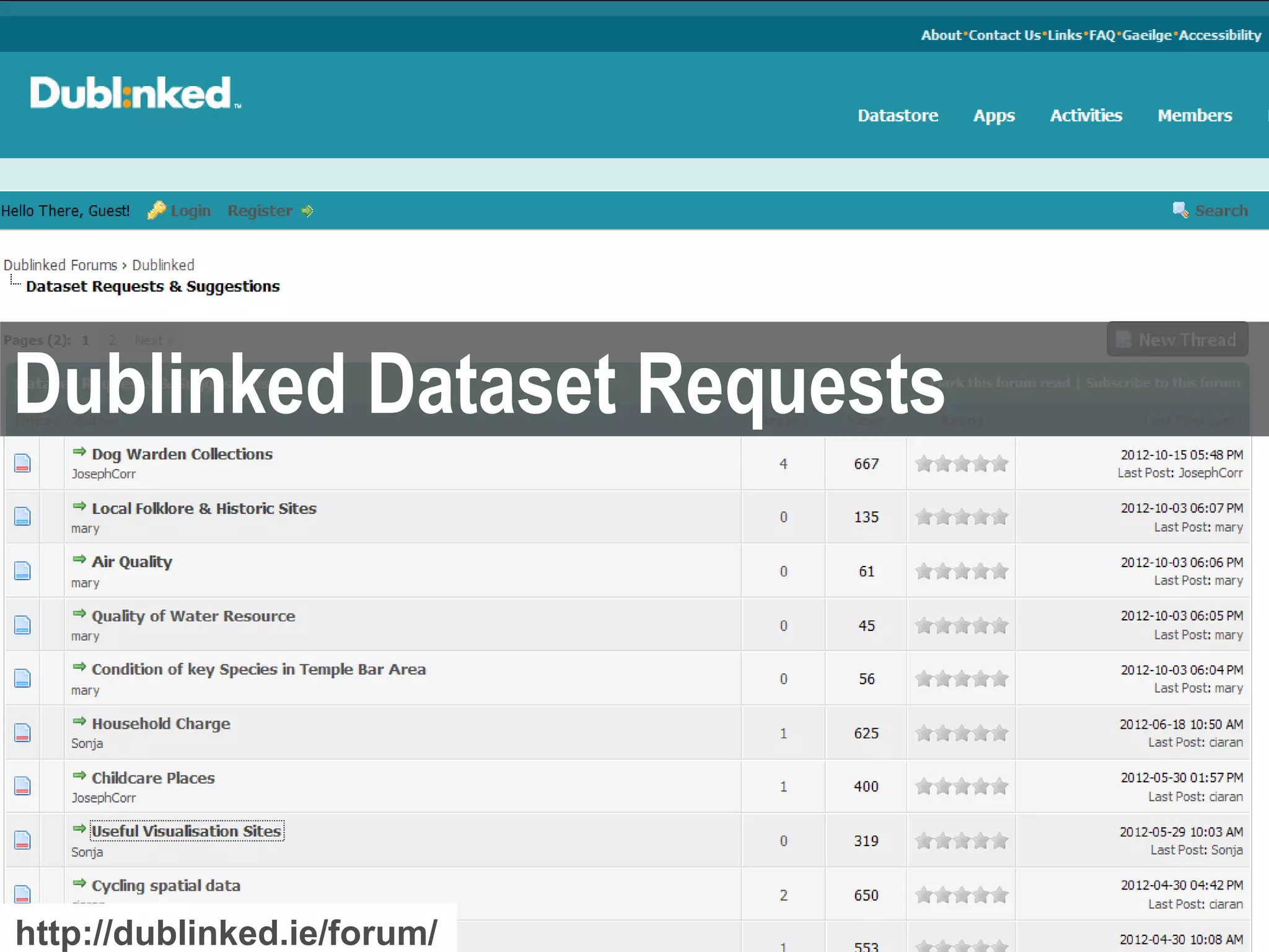 Dublinked Dataset Requests




                             supporting data-driven innovation in the Dublin region
http://dublinked.ie/forum/
 