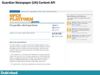Guardian Newspaper (UK) Content API
 