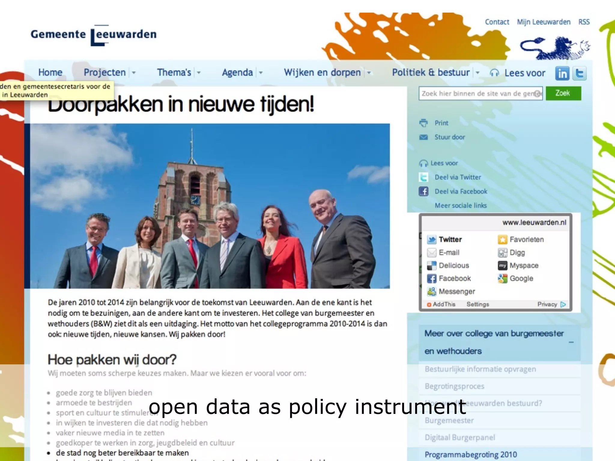 open data as policy instrument
 