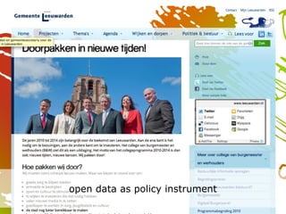 open data as policy instrument
 
