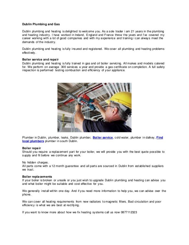 Dublin plumbing and gas