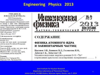 JINR seminar on cold nuclear fusion, Dubna, Russia, July 2014 (English)