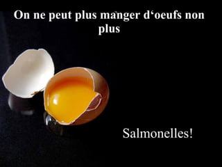 Salmonelles! On ne peut plus manger d‘oeufs non plus 