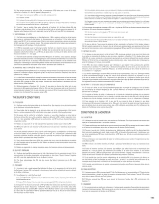 16.6 Any monies recovered by and paid to RM in consequence of RM taking one or more of the steps                                             16.5.5 le cas échéant, résilier ou annuler la vente et rembourser à l’Acheteur les sommes éventuellement versées ;
 referred to in Condition 16.5 shall be applied to the payment of:                                                                            16.5.6 remettre le Lot aux Enchères ou le vendre de gré à gré, avec ou sans prix de réserve ;
     16.6.1 legal or other costs incurred by RM in connection with such steps; and then                                                       16.5.7 le cas échéant, résilier ou annuler le contrat avec l’Acheteur et acheter le Lot lui-même. Dans ce cas, RM deviendra propriétaire
     16.6.2 Expenses; and then                                                                                                                du Lot, selon son choix, et RM versera le Prix d’Achat au Vendeur dans les 14 jours suivant son choix, déduction faite de la Commission
                                                                                                                                              Vendeur et des Frais ou sommes dus à RM qui auraient été exigibles si le contrat n’avait pas été annulé ;
     16.6.3 the Buyer’s Premium and the Seller’s Commission on the sale of the Lot and then;
                                                                                                                                              16.5.8 désigner un avocat et/ou autre mandataire pour engager les actions prévues dans la présente Condition 16.5 et le Vendeur
     16.6.4 any balance remaining shall be paid by RM to the Seller (or, if appropriate, the Buyer). If there shall be a shortfall any        autorise RM à adopter l’une quelconque des conduites prévues dans la présente Condition, y compris l’engagement de poursuites
     such shortfall shall be made good by the Seller to RM on demand.                                                                         au nom du Vendeur.

 16.7 If within 7 days of receipt of the notice referred to in Condition 16.5 the Seller informs RM that                                  16.6 Les sommes recouvrées par et versées à RM suite à la prise par RM d’une ou plusieurs mesures prévues dans
 he wishes to take re-delivery of the Lot, he shall be entitled to do so but only upon prior payment of all                               la Condition 16.5 seront affectées au règlement :
 Expenses and all legal and other costs reasonably incurred by RM so as to keep RM fully recompensed.                                         16.6.1 des frais de justice ou autres engagés par RM dans le cadre de ces mesures ; puis
17. WITHDRAWAL OF LOTS                                                                                                                        16.6.2 des Frais ; puis

 17.1 The Seller may not withdraw the Lot from the Auction. If RM is unable to sell the Lot at the Auction                                    16.6.3 des Frais Acheteur et de la Commission Vendeur sur la vente du Lot ; puis
 due to action or interference by the Seller or for the reasons set out in Condition 17.2 the Seller shall be                                 16.6.4 tout solde restant dû sera payé par RM au Vendeur (ou, le cas échéant, à l’Acheteur). Si les fonds sont insuffisants, la différence
 liable to pay RM 22% of the estimated value of the Lot (such amount representing a genuine pre-estimate                                      sera versée par le Vendeur à RM sur demande.
 of RM’s loss) plus VAT and Expenses thereon. The estimated value shall be the highest value estimated in
                                                                                                                                          16.7 Si dans un délai de 7 jours suivant la réception de l’avis mentionné à la Condition 16.5 le Vendeur indique à
 the Catalogue (or draft Catalogue if not yet published).
                                                                                                                                          RM qu’il souhaite reprendre le Lot, il aura le droit de le faire mais seulement après avoir payé tous les Frais ainsi
 17.2 If RM has reasonable cause for believing that either the Seller is in breach of any one or more of the                              que tous les frais de justice et autres raisonnablement engagés par RM pour que RM soit entièrement dédommagé.
 warranties set out in Condition 7 or RM and/or the Seller may be restrained by order of any Court or other
 competent authority from selling the Lot, RM may, by giving notice in writing to the Seller, decline to sell                            17. RETRAIT DE LOTS
 the Lot and Condition 17.1 shall apply.                                                                                                  17.1 Le Vendeur ne peut pas retirer le Lot de la Vente. Si RM ne peut pas vendre le Lot au cours de la Vente suite
 17.3 The Seller shall indemnify and keep indemnified RM against all liabilities, costs, expenses, damages                                à une action ou intervention du Vendeur ou pour les raisons stipulées à la Condition 17.2, le Vendeur devra verser
 and losses reasonably incurred by it in investigating any claim concerning the ownership of a Lot and/or the                             à RM 22% de la valeur estimée du Lot (ce montant représentant une estimation de bonne foi de la perte subie par
 Seller’s right to sell the Lot, the accuracy of the description of the Lot contained or to be contained in the                           RM) plus la TVA et les Frais correspondants. La valeur estimée sera la valeur haute estimée dans le Catalogue (ou
 Catalogue or in defending any claim relating thereto and RM shall be entitled to set-off the amount of such                              projet de Catalogue s’il n’est pas encore publié).
 costs from any payment due to be made to the Seller in accordance with Condition 16.                                                     17.2 Si RM a des raisons valables de penser que le Vendeur n’a pas respecté l’une ou plusieurs des garanties
                                                                                                                                          énoncées dans la Condition 7 ou si RM et/ou le Vendeur sont empêchés de vendre le Lot par une injonction d’un
18. REMOVAL AND STORAGE OF UNSOLD LOTS
                                                                                                                                          tribunal ou d’une autre autorité compétente, RM pourra, en notifiant le Vendeur par écrit, refuser de vendre le Lot
 18.1 Immediately following the Auction, any unsold lots shall be removed to a storage facility at the Seller’s                           et la Condition 17.1 s’appliquera.
 expense by a transport company designated by RM. The fee for this removal is compulsory and shall be
                                                                                                                                          17.3 Le Vendeur dédommagera et tiendra RM à couvert de toutes responsabilités, coûts, frais, dommages-intérêts
 outlined in the Catalogue.
                                                                                                                                          et pertes raisonnablement engagés par RM pour instruire toute réclamation concernant la propriété d’un Lot et/
 18.2 It is the Seller’s responsibility to arrange for collection and transport of the unsold Lot from the storage                        ou le droit du Vendeur de vendre le Lot, l’exactitude de la description du Lot figurant ou devant figurer dans le
 facility within the period of 48 hours after the Auction. Failure to remove any unsold Lot within this time                              Catalogue ou pour défendre toute réclamation à ce propos et RM aura le droit de retenir le montant de ces frais sur
 will entitle RM to charge the Seller any storage, insurance and other Expenses in accordance with the                                    tout règlement à verser au Vendeur conformément à la Condition 16.
 relevant section of the Catalogue.
                                                                                                                                         18. RETRAIT ET STOCKAGE DES LOTS INVENDUS
 18.3 Without prejudice to Condition 14.2, if within 30 days after the Auction the Seller fails to give
 instructions to RM regarding the disposal of the Lot, RM shall have the exclusive right to sell the Lot by (i)                           18.1 À l’issue de la Vente, les lots invendus seront transportés dans un entrepôt de stockage aux frais du Vendeur
 private treaty and to deduct from the sale price any sums owing to RM or (ii) auction without Reserve and                                par une entreprise de transport désignée par RM. Les frais afférents à ce transport sont obligatoires et seront
 to deduct from the Hammer Price any sums owing to RM.                                                                                    précisés dans le Catalogue.
                                                                                                                                          18.2 Il incombe au Vendeur de veiller à l’enlèvement du Lot invendu de l’entrepôt de stockage et à son transport
                                                                                                                                          dans les 48 heures suivant la Vente. Si un Lot invendu n’a pas été enlevé dans ce délai, RM aura le droit de facturer
THE BUYER’S CONDITIONS                                                                                                                    au Vendeur tous frais de stockage, assurance et autres Frais conformément à ce qui est indiqué dans le Catalogue.
                                                                                                                                          18.3 Sans préjudice de la Condition 14.2, si dans les 30 jours suivant la Vente le Vendeur n’a pas donné
19. THE BUYER                                                                                                                             d’instructions à RM concernant l’enlèvement du Lot, RM aura le droit exclusif de vendre le Lot par (i) vente de gré à
 19.1 The Buyer shall be the highest bidder at the Hammer Price. Any dispute as to any bid shall be settled                               gré et de déduire du prix de vente toutes sommes dues à RM ou (ii) vente aux enchères sans Prix de Réserve et de
 by the Auctioneer at his absolute discretion.                                                                                            déduire du Prix Marteau toutes sommes dues à RM.
 19.2 Every bidder shall be deemed to act as principal unless prior to the commencement of the Auction
 there is a written acceptance by RM that a bidder acts as agent on behalf of the [named] principal.                                     CONDITIONS DE L’ACHETEUR
 19.3 No person shall be entitled to bid (whether in person, or via written, telephone or online bids) at
 the Auction without first having fully completed, signed and delivered to RM a bidder’s registration form,                              19. L’ACHETEUR
 that is in a form acceptable to RM acting in its sole discretion, and RM must have allocated that person
 a registration number.                                                                                                                   19.1 L’Acheteur est celui qui a porté la plus forte enchère au Prix Marteau. Tout litige concernant une enchère sera
                                                                                                                                          réglé par le Commissaire-priseur à son entière discrétion.
 19.4 Bidders are responsible for all bids made with the registration number issued to them by RM.
                                                                                                                                          19.2 Chaque enchérisseur sera réputé agir en son nom propre à moins que RM n’ait accepté par écrit avant le début
 19.5 RM has the right in its sole discretion to refuse admission to its premises or attendance at any Auction                            de la Vente qu’un enchérisseur agit en tant qu’agent au nom du donneur d’ordre [nommé].
 to any person.
                                                                                                                                          19.3 Personne n’aura le droit d’enchérir (en personne, par téléphone, par ordre d’achat écrit ou électronique) à la
 19.6 All bids submitted (whether in person, via the online bidding service, via telephone or via written bids)                           Vente sans avoir préalablement rempli, signé et remis à RM un formulaire d’enregistrement d’enchérisseur sous
 are final and bidders are not permitted to amend or retract bids. If a successful bid is submitted to RM                                 une forme acceptable pour RM à son entière discrétion, et RM devra avoir affecté un numéro d’enregistrement à
 (howsoever submitted) the Buyer irrevocably agrees to conclude the contract of sale between the Buyer                                    cette personne.
 and the Seller in accordance with these Conditions.
                                                                                                                                          19.4 Les enchérisseurs sont responsables de toutes les enchères portées avec le numéro d’enregistrement qui leur
 19.7 Due to factors beyond the control of RM, it is possible that one or more Lots described on its website                              a été affecté par RM.
 or in the Catalogue may not be present for sale. Bidders are advised to check shortly before Auction time
 for updated information.                                                                                                                 19.5 RM a le droit, à son entière discrétion, de refuser à quiconque l’entrée dans ses locaux ou l’assistance à une
                                                                                                                                          Vente.
 19.8 Bidders are responsible for making themselves aware of all saleroom notices and announcements.
                                                                                                                                          19.6 Toutes les enchères soumises, (en personne, par téléphone, par ordre d’achat écrit ou électronique) sont
20. BUYER’S PREMIUM                                                                                                                       définitives et il n’est pas permis aux enchérisseurs de modifier ou de retirer leurs enchères. Si une enchère
                                                                                                                                          gagnante est soumise à RM (par quelque moyen que ce soit) l’Acheteur s’engage irrévocablement à conclure le
 20.1 The Buyer shall pay RM an amount equal to 12% of the Hammer Price for automotive lots and 17% for
                                                                                                                                          contrat de vente entre l’Acheteur et le Vendeur conformément aux présentes Conditions.
 non-automotive lots including motorcycles and memorabilia or other items (“Buyer’s Premium”) together
 with VAT or any other applicable sales tax on the Buyer’s Premium.                                                                       19.7 Il est possible que, pour des raisons indépendantes de la volonté de RM, un ou plusieurs Lots décrits sur
                                                                                                                                          son site Internet ou dans le catalogue ne soient pas offerts à la vente. Il est conseillé aux enchérisseurs de se
 20.2 The Buyer acknowledges that RM may also receive the Seller’s Commission due to RM under
                                                                                                                                          renseigner peu de temps avant le moment de la Vente pour avoir les toutes dernières informations.
 Condition 11.
                                                                                                                                          19.8 Il incombe aux enchérisseurs de prendre connaissance de tous les avis affichés et annonces faites dans la
21. PAYMENT                                                                                                                               salle des ventes.
 21.1 A contract of sale is made between the Seller and the Buyer on the acceptance of a bid by the fall of
 the Auctioneer’s hammer. RM is not a party to the contract of sale and has no liability for any act or default
                                                                                                                                         20. FRAIS ACHETEUR
 by the Seller or the Buyer.                                                                                                              20.1 L’acheteur versera à RM un montant égal à 12% du Prix Marteau pour les lots automobiles et 17% pour les lots
                                                                                                                                          autres qu’automobiles y compris les motos et souvenirs ou autres articles (“Frais Acheteur”) plus la TVA ou toute
 21.2 Immediately a Lot is sold, the Buyer shall:
                                                                                                                                          autre taxe en vigueur afférente aux Frais Acheteur.
     21.2.1 give to RM his bidder registration number, his full name and address and, if so requested, proof of identity if he
     has not already done so; and                                                                                                         20.2 l’Acheteur reconnaît que RM peut aussi recevoir la Commission Vendeur due à RM conformément à la
                                                                                                                                          Condition 11.
     21.2.2 pay to RM the Purchase Price unless credit terms have been agreed with RM in writing before the Auction.

 21.3 Full payment for all Lots must be made to RM by 5:00pm the next business day following the Auction.                                21. PAIEMENT
 Payment must be made in the currency in which the Auction is conducted by wire transfer, unless other                                    21.1 Un contrat de vente est établi entre le Vendeur et l’Acheteur après acceptation d’une enchère dès que tombe le
 arrangements have been agreed by RM in advance. Where the Buyer wishes to pay by cheque (supported                                       marteau du Commissaire-priseur. RM n’est pas partie au contrat de vente et n’assume aucune responsabilité quant
 by a Bank Letter of Guarantee) and RM has agreed that the Buyer may do so, the Lot will not be released                                  à tout acte ou manquement du Vendeur ou de l’Acheteur.
 until the cheque has been cleared.


                                                                                                                                                                                                                                                                                           183
 
