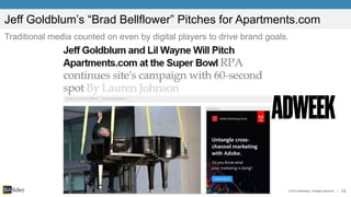13© 2015 BIA/Kelsey. All Rights Reserved. |
Jeff Goldblum’s “Brad Bellflower” Pitches for Apartments.com
Traditional media...