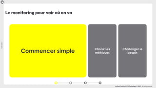 Coin
Coin
!
La Duck Conf by OCTO Technology © 2023 - All rights reserved
Le monitoring pour voir où on va
Choisir ses
métriques
Challenger le
besoin
Commencer simple
 