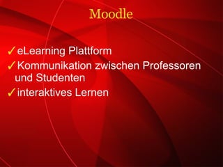 eLearning Plattform Kommunikation zwischen Professoren und Studenten interaktives Lernen Moodle 