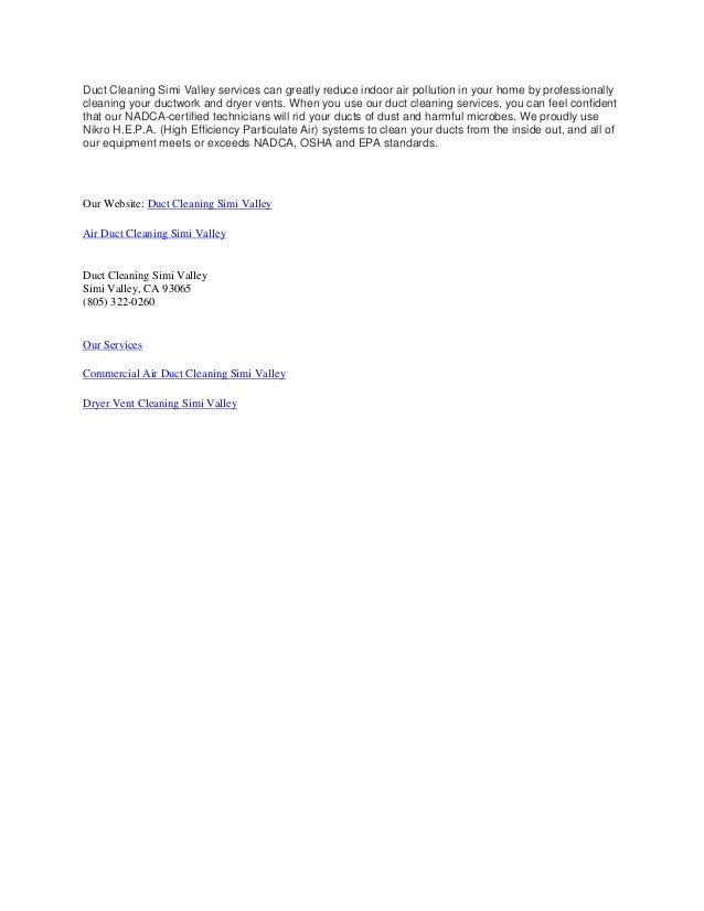 Duct cleaning simi valley