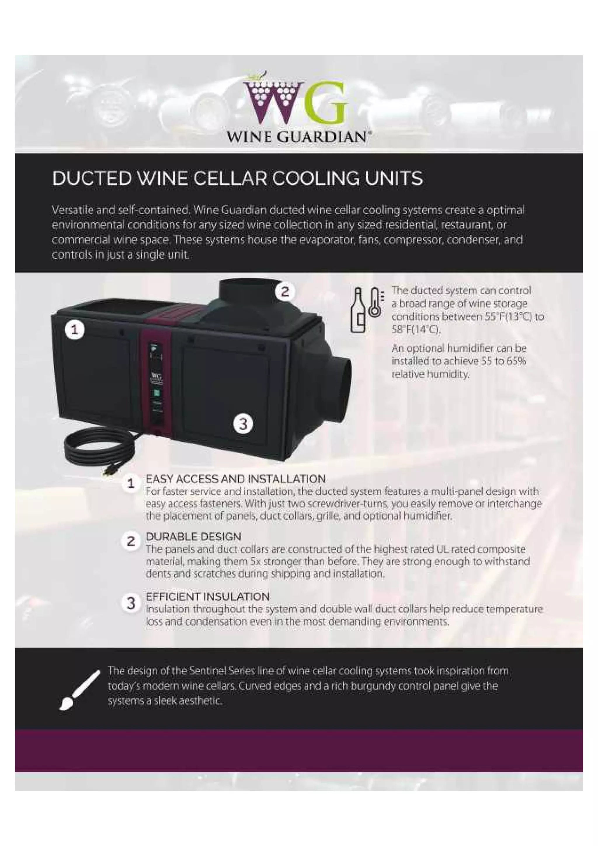Ducted Wine Cellar Cooling Units PDF