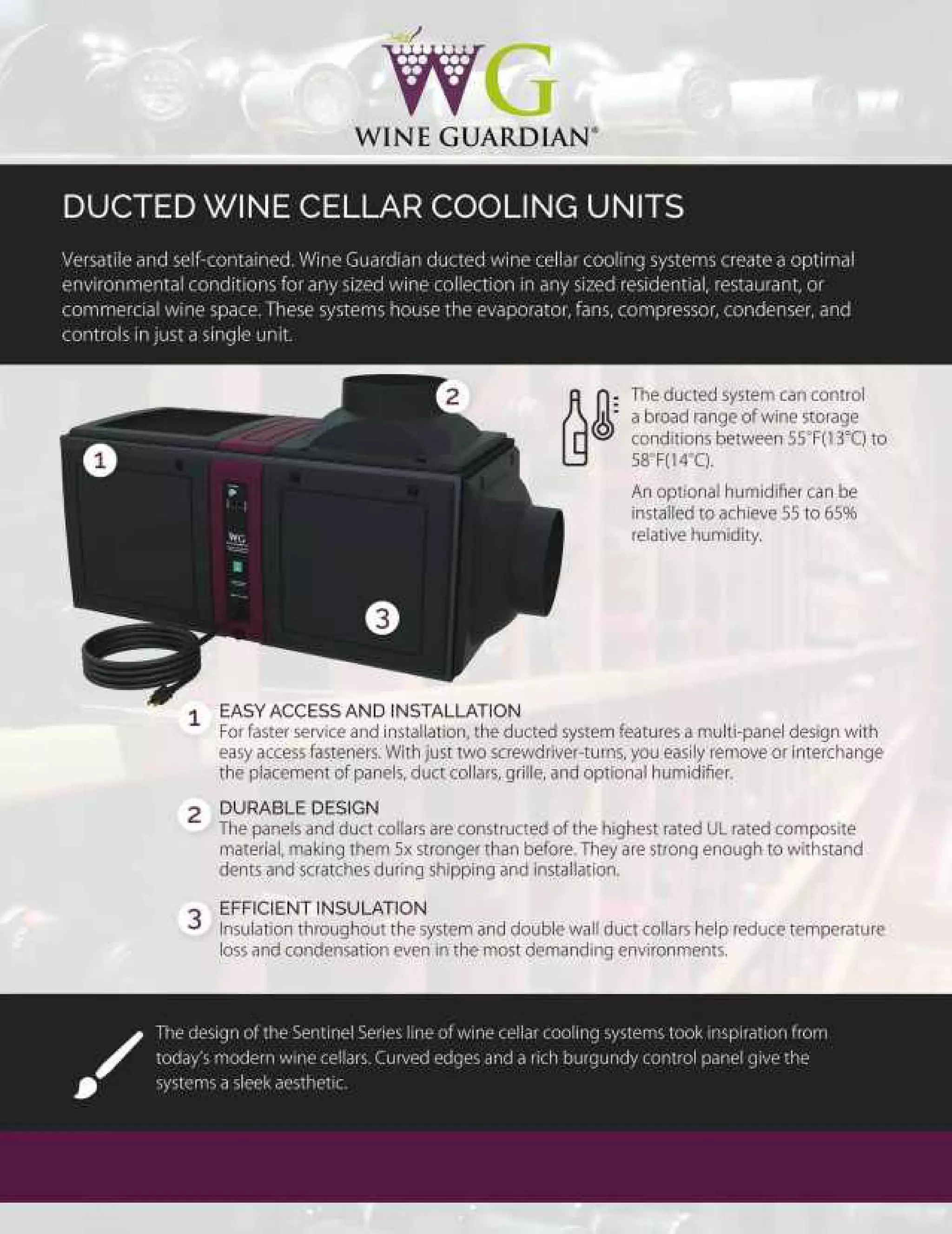 Ducted Wine Cellar Cooling Units | PDF
