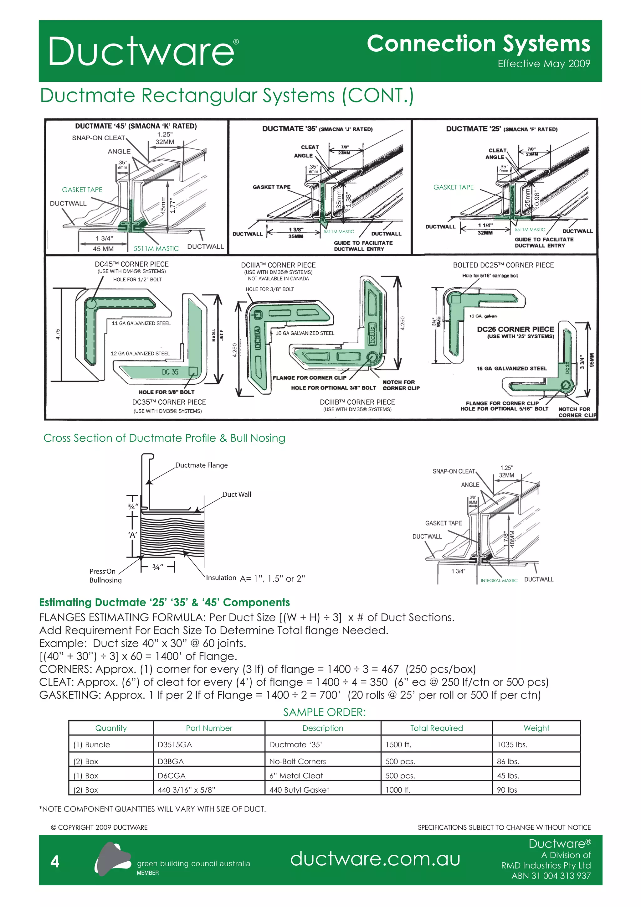 Ductware catalog connection_systems PDF