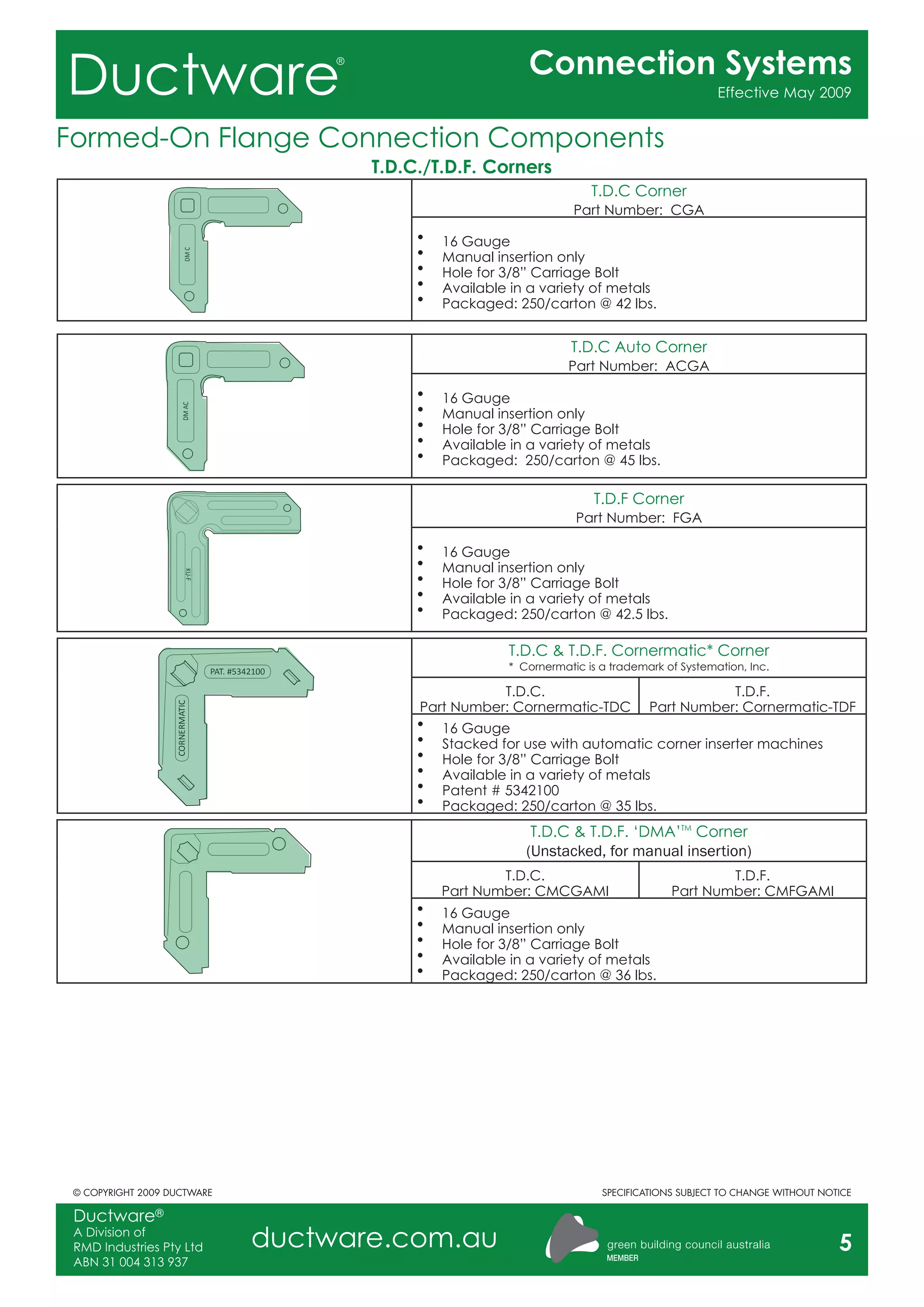 Ductware catalog connection_systems PDF