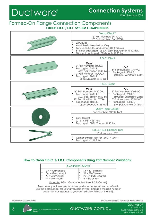 Ductware catalog connection_systems PDF