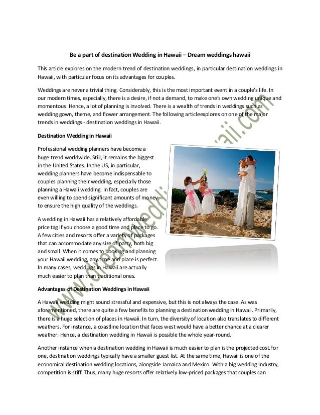 Be A Part Of Destination Wedding In Hawaii Dream Weddings Hawaii