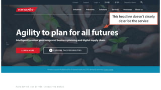 This headline doesn’t clearly
describe the service
 