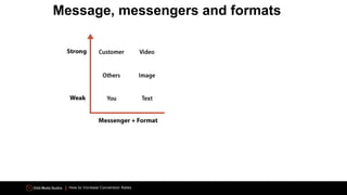 How to Increase Conversion Rates
Message, messengers and formats
 