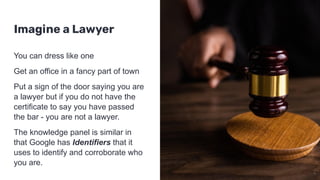Imagine a Lawyer
You can dress like one
Get an office in a fancy part of town
Put a sign of the door saying you are
a lawy...