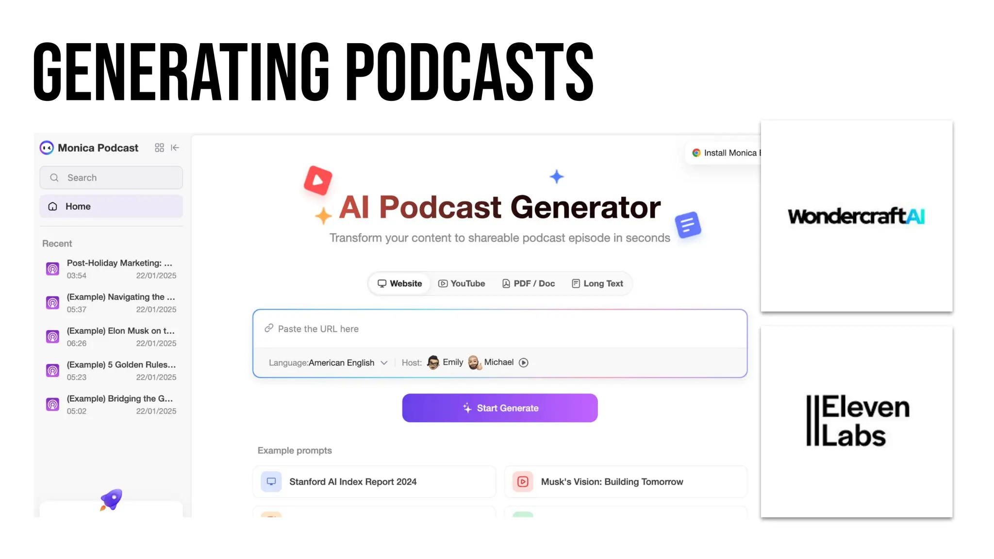 Generating PODCASTS
 
