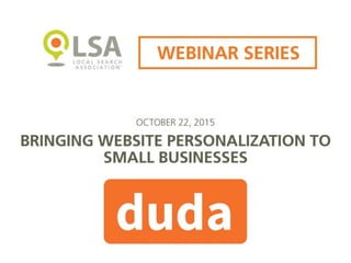 Bringing Website Personalization to Small Businesses