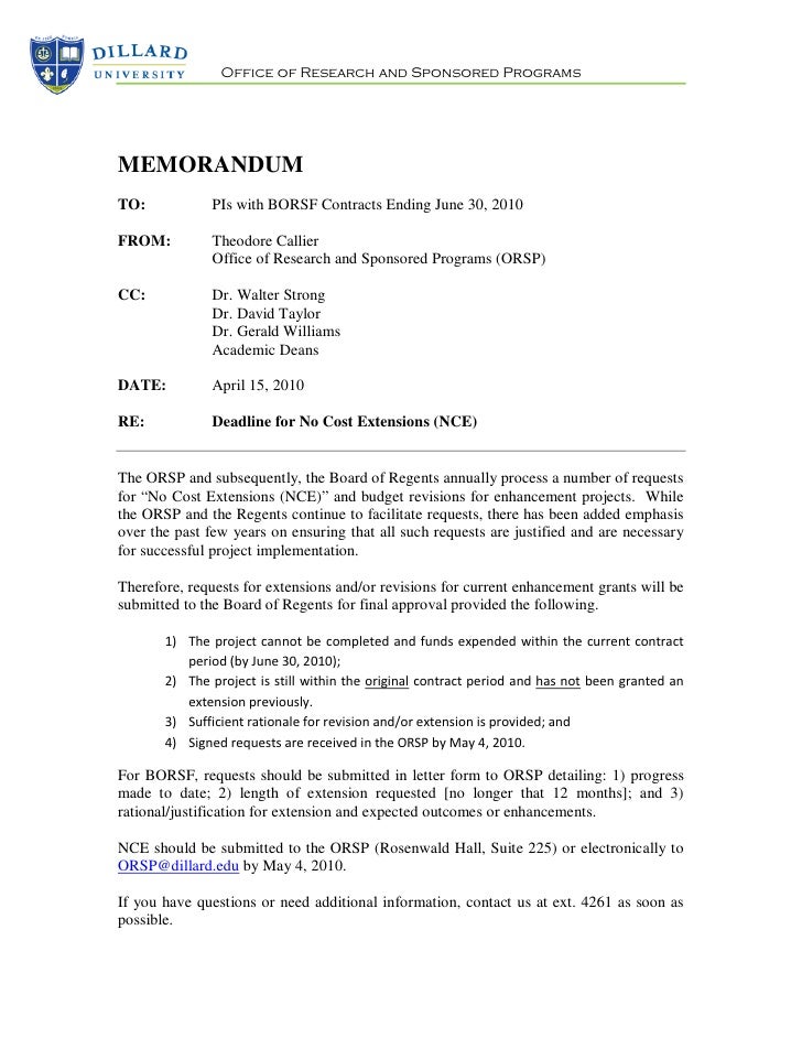 Deadline Extension Letter Template Deadline Extension Letter Template