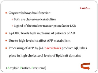Cholesterol 24-Hydroxylase: An Enzyme Turnover in the Brain | PPTX