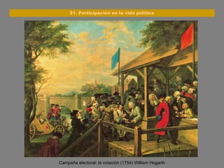 Campaña electoral: la votación (1754) William Hogarth 21. Participación en la vida política 