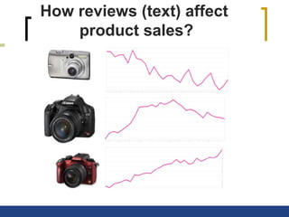 How reviews (text) affect
product sales?
 