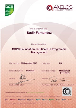 Managing Successful Programmes Foundation | PDF