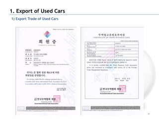 1. Export of Used Cars
1) Export Trade of Used Cars




                               18
 