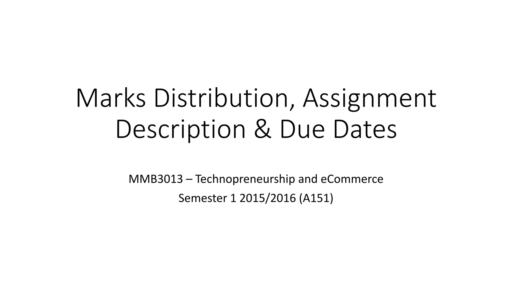 Due date on assignment | PPT