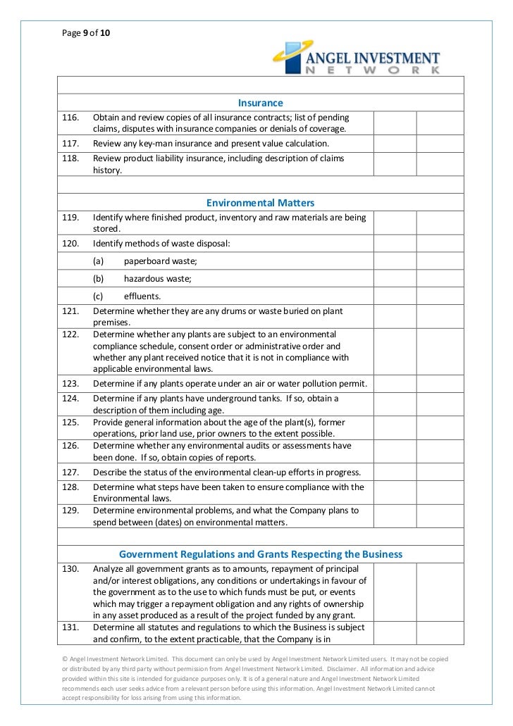 due-diligence-checklist