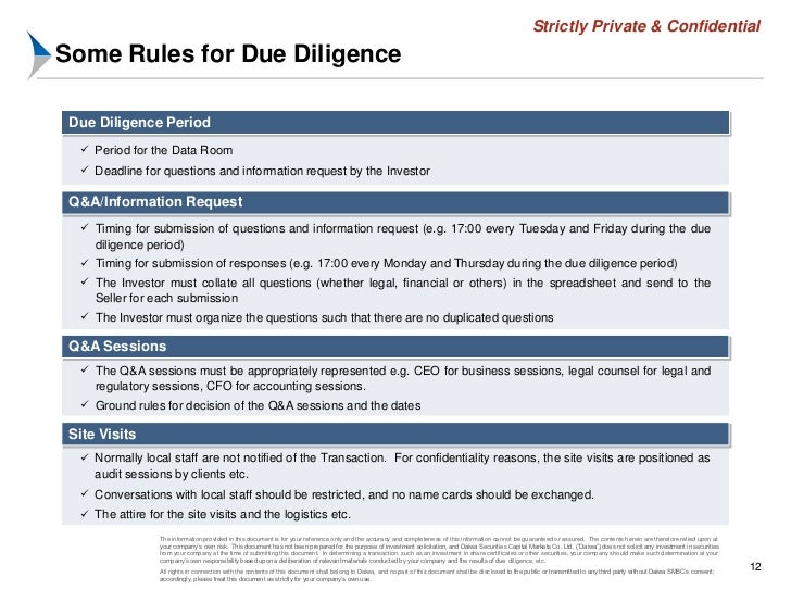 operational due diligence report example